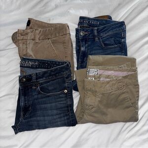 bundle of 4 pairs American Eagle Outfitters Khaki Pants and jeans. size 4/6